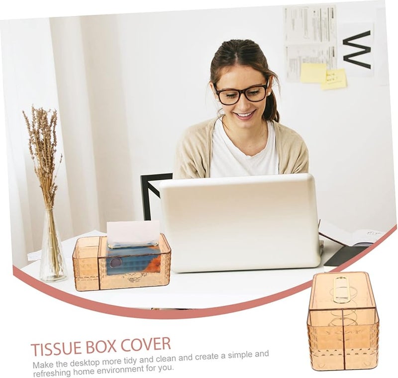 صندوق تخزين مكتبي متعدد الوظائف بتصميم مقسم للمناديل وأجهزة التحكم عن بعد - Image 5